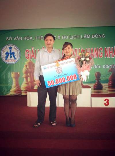Hoàng Thị Như Ý giành chức vô địch giải vô địch cờ vua hạng nhất cúp quốc gia 2014